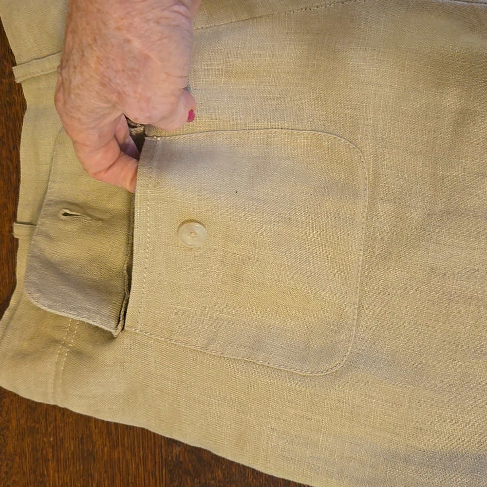 Michael Kors Beige Linen Crop/Capri Trouser Style Pants - Picture 8 of 10